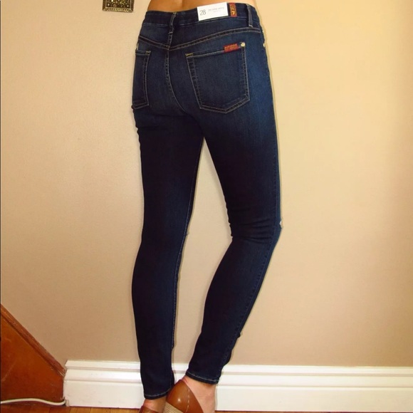 Last 👆7 For All Mankind Skinny Distressed Jeans - Picture 2 of 9